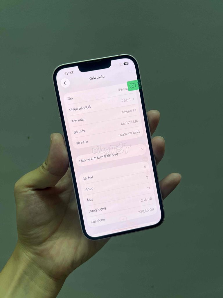 Apple iPhone 13 256GB Hồng. Mua bán Điện thoại tại Quận Đống Đa Hà Nội được đăng bởi Viet Thanh hình 1