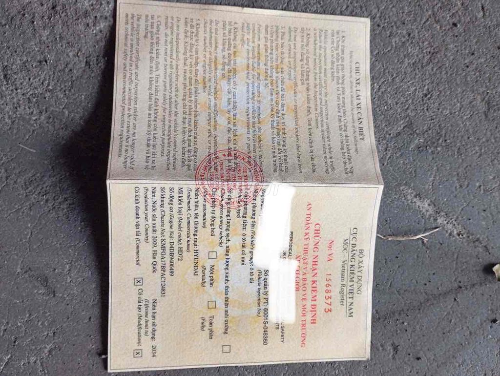 hyundai HD72 3.5 tấn đời 2009. nhập Hàn Quốc. Mua bán Xe tải, xe ben tại Huyện Bình Chánh Tp Hồ Chí Minh được đăng bởi BÃI XE THIÊN TRANG hình 7