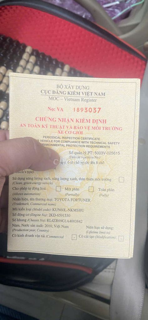 Toyota Fortuner 2010 2.5G - 135000 km. Mua bán Ô tô tại Huyện An Phú An Giang được đăng bởi Nguyễn minh đức hình 8