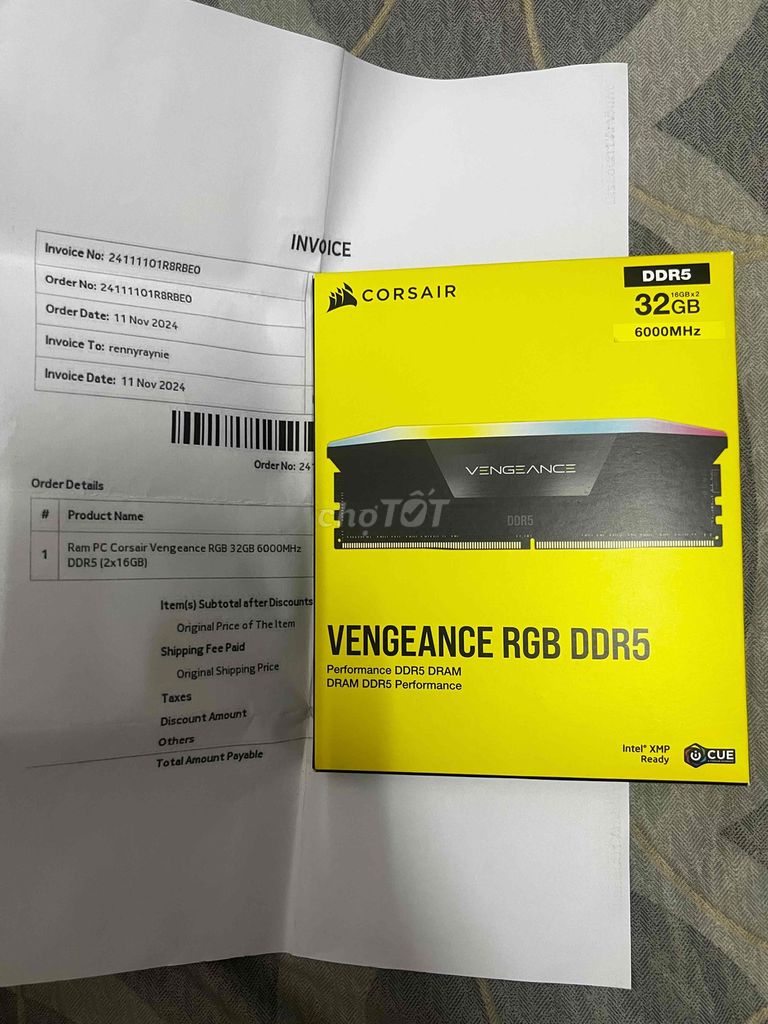 RAM Corsair Vengeance RGB DDR5 32GB. Mua bán Linh kiện (RAM, Card...) tại Quận 4 Tp Hồ Chí Minh được đăng bởi tâm hình 1