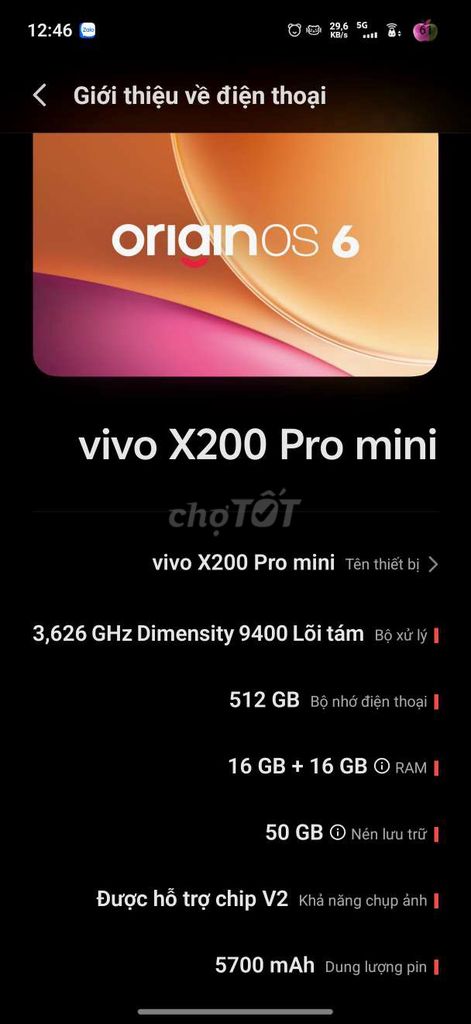 Vivo X200 Pro mini 512GB Trắng 99%. Mua bán Điện thoại tại Thành phố Tây Ninh Tây Ninh được đăng bởi yáuo hình 1