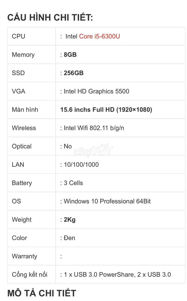 Cần bán laptop Dell- E5570. Mua bán Laptop tại Quận Bình Tân Tp Hồ Chí Minh được đăng bởi thi quang hình 2
