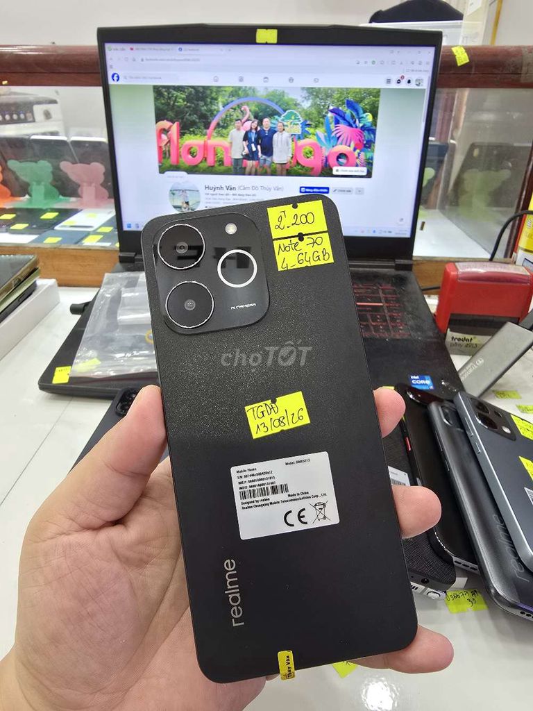 Realme Note 70 4GB/64GB Đen. Mua bán Điện thoại tại Thành phố Long Xuyên An Giang được đăng bởi Facebook Cầm Đồ Thúy Vân hình 1
