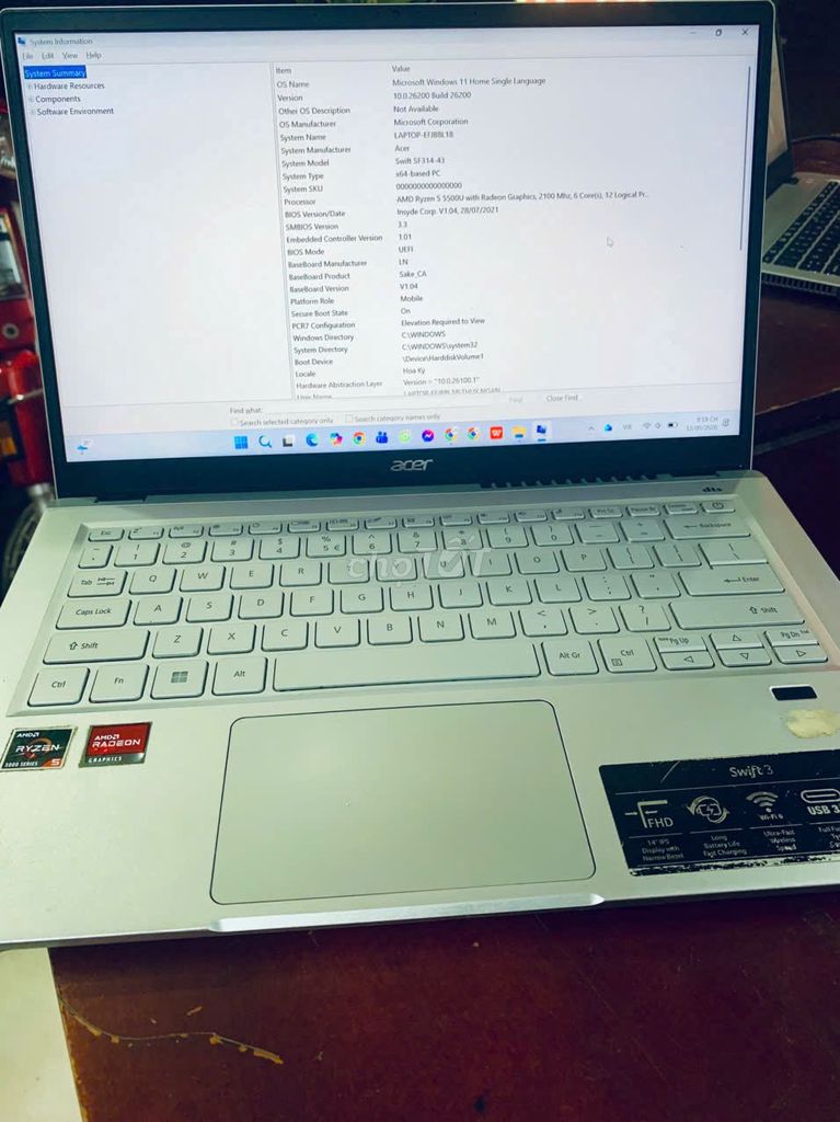 Acer Swift 3 SF314-43 Ryzen 5 16GB/512GB. Mua bán Laptop tại Quận 12 Tp Hồ Chí Minh được đăng bởi Cầm đồ Trung Tín hình 1
