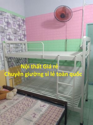 Giường sắt 2 tầng sơn tĩnh điện không kêu không gỉ