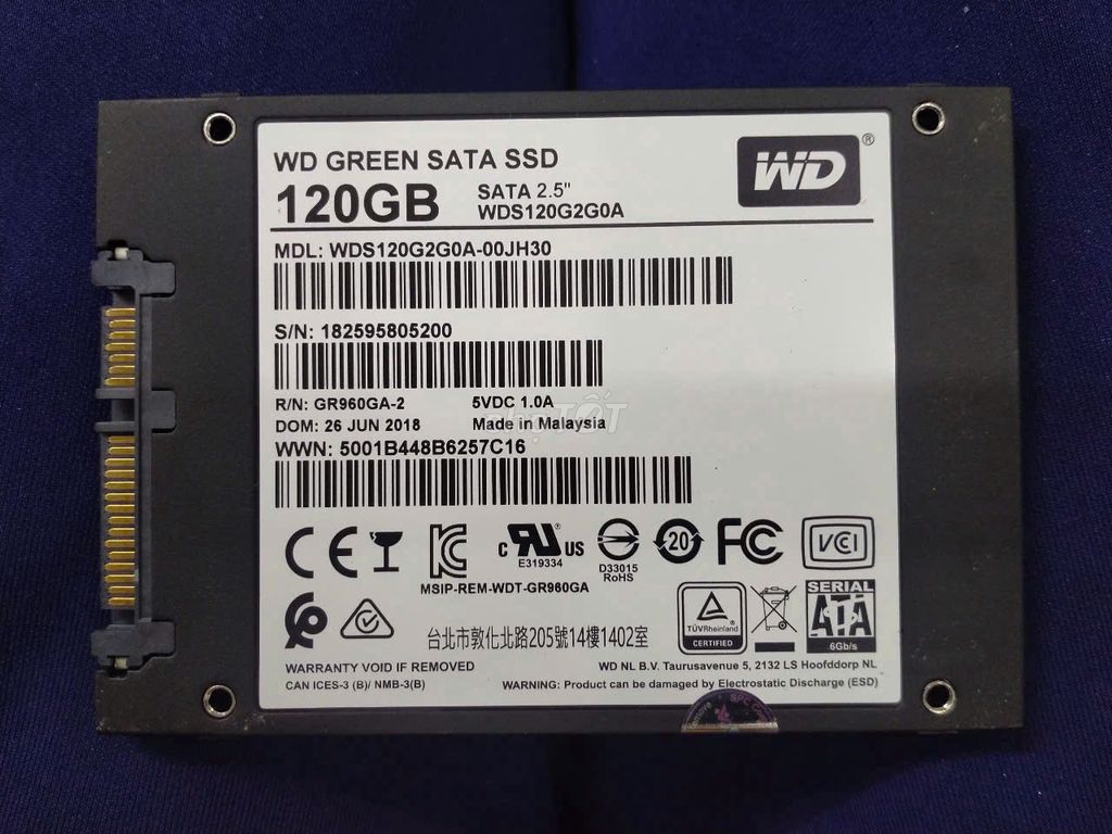 Ổ SSD WD Green 120G (Malaysia) 100% SK