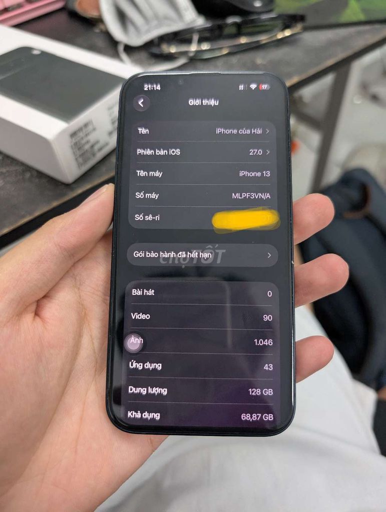 Apple iPhone 13 128GB VNA Đen. Mua bán Điện thoại tại Quận Hoàng Mai Hà Nội được đăng bởi Tân Phát hình 1