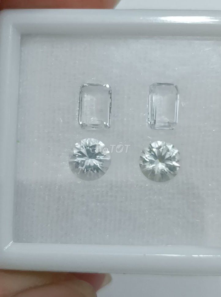 Đá quý Topaz Trắng chữ nhật & tròn. Mua bán Đồ sưu tầm, đồ cổ tại Quận 8 Tp Hồ Chí Minh được đăng bởi ViNa Gemstones Jewelry hình 1
