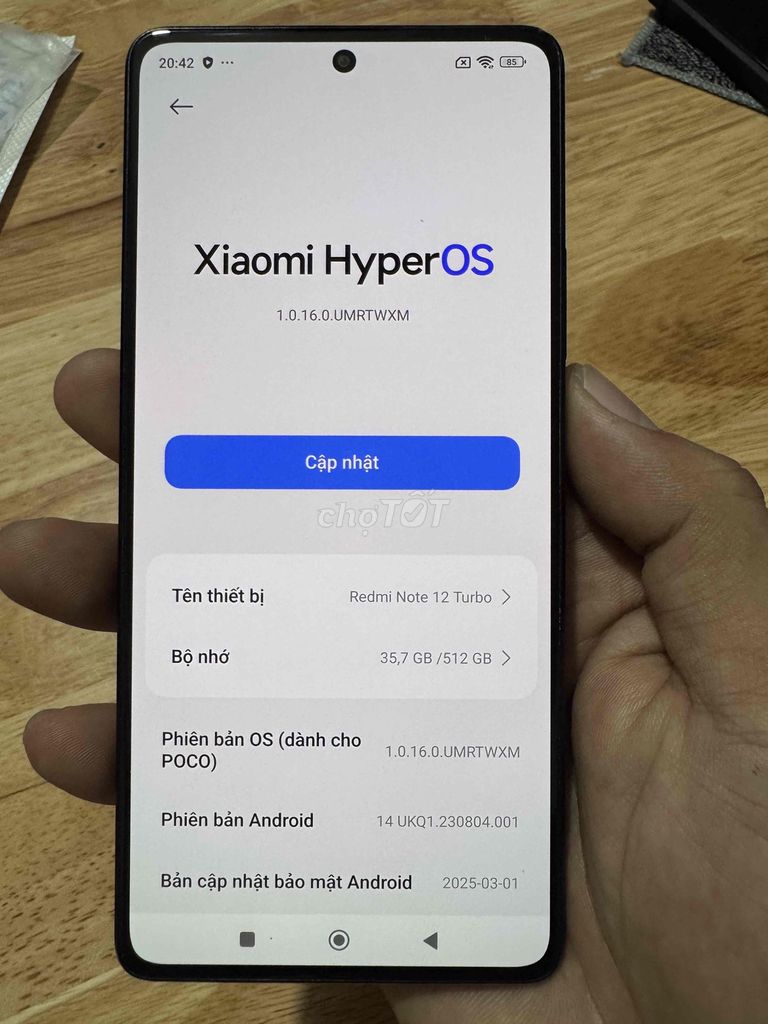 Xiaomi Redmi Note 12 Turbo 16 - 512GB Đen. Mua bán Điện thoại tại Huyện Châu Thành Bến Tre được đăng bởi Từ Văn Thanh hình 1