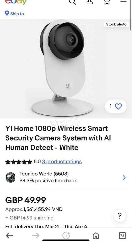 Camera an ninh YI Pro 2K Home Nội địa Mỹ máy mới.