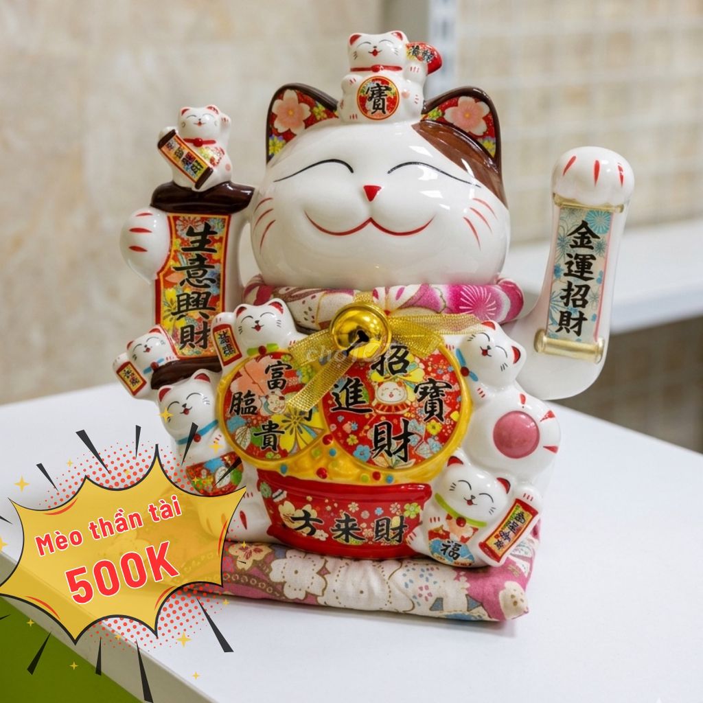 Mèo thần tài Gốm sứ Trắng. Mua bán Cây cảnh, đồ trang trí tại Thị xã Bến Cát Bình Dương được đăng bởi Viên Nguyễn hình 1