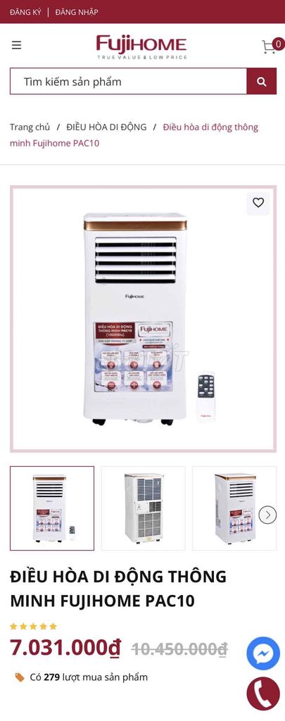 Điều hòa di động Fujihome PAC10. Mua bán Máy lạnh, điều hoà tại Thành phố Dĩ An Bình Dương được đăng bởi Dinh Quang Huy hình 1