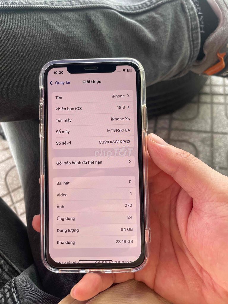 Iphone Xs 64GB QuốcTế Full Face Pin dung lượng cao