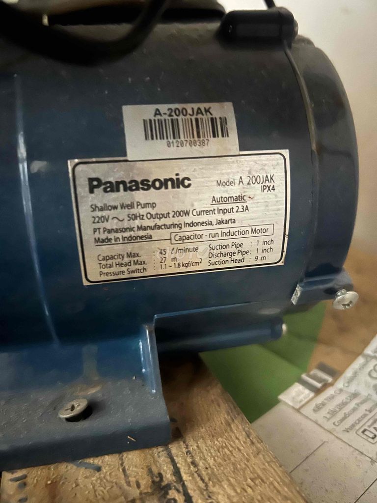 Máy bơm nước tăng áp Panasonic A 200JAK. Mua bán Đồ chuyên dụng, Giống nuôi trồng tại Huyện Bình Chánh Tp Hồ Chí Minh được đăng bởi Gia Nguyen hình 1
