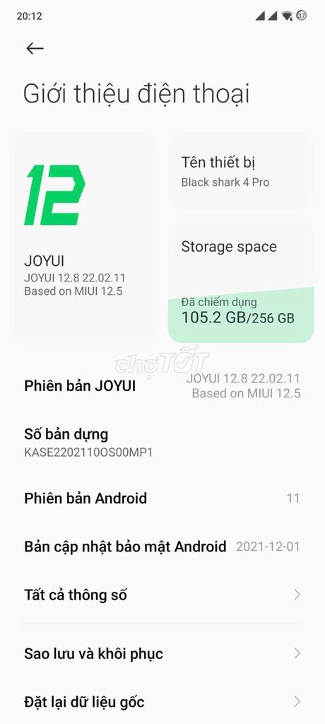 Black Shark 4 Pro 256GB Đen. Mua bán Điện thoại tại Quận Hoàn Kiếm Hà Nội được đăng bởi Quang Ánh hình 1