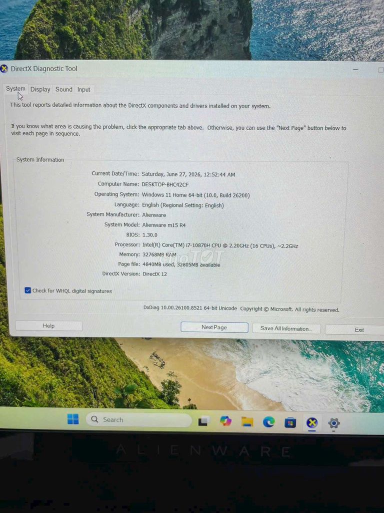 Dell Alienware m15 R4 i7-10870H 32GB/1TB RTX 3070. Mua bán Laptop tại Quận Tân Phú Tp Hồ Chí Minh được đăng bởi VIET hình 1