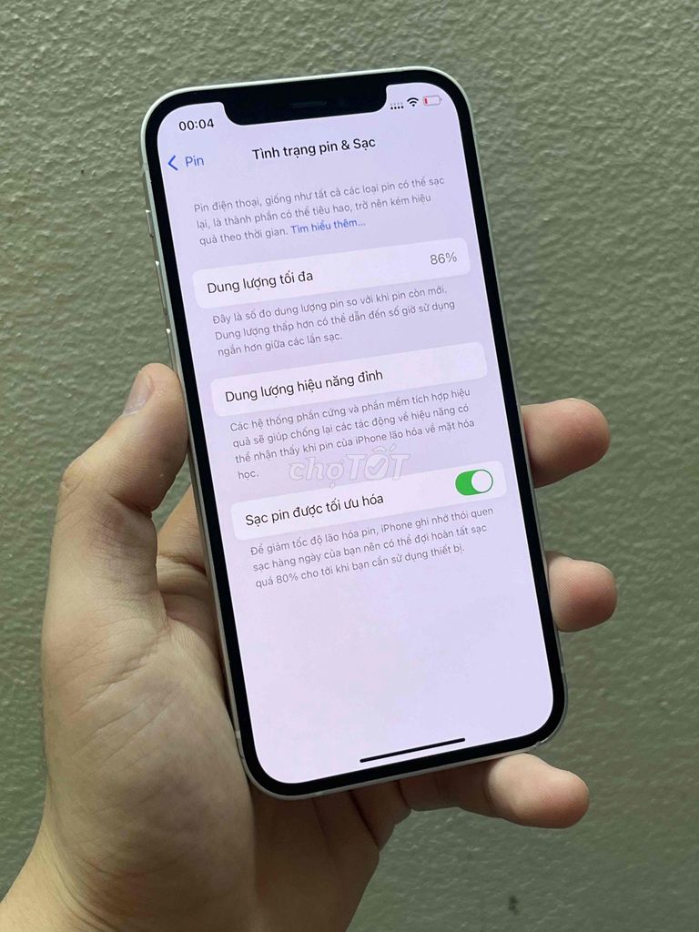 12 64gb trắng zin áp pin 86. Mua bán Điện thoại tại Quận Long Biên Hà Nội được đăng bởi Phùng Quang Minh hình 1