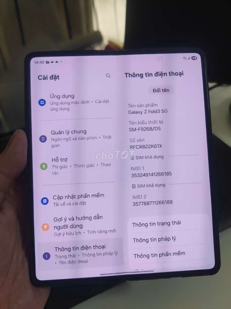 Samsung Galaxy Z Fold3 5G 256GB Đen. Mua bán Điện thoại tại Quận Tân Bình Tp Hồ Chí Minh được đăng bởi Mia hình 1