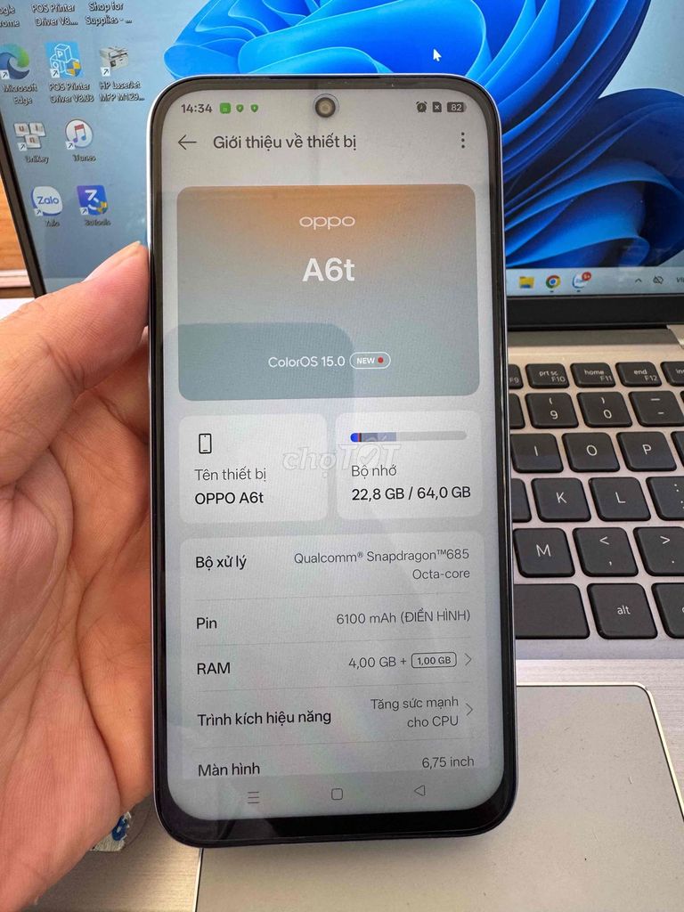 Oppo A6t 64GB Bạc Nguyên zin. Mua bán Điện thoại tại Quận 6 Tp Hồ Chí Minh được đăng bởi QUỐC THIÊN BÁN GÓP 0 ĐỒNG  hình 1