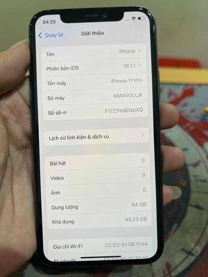 Apple iPhone 11 Pro 64GB Xám Đã sử dụng