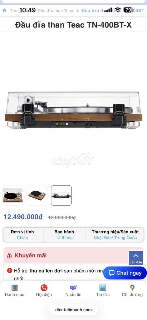 Đầu đĩa than Teac TN-400BT-X Mới 100%. Mua bán Tivi, Âm thanh tại Huyện Lạc Thủy Hòa Bình được đăng bởi anh Thắng hình 1