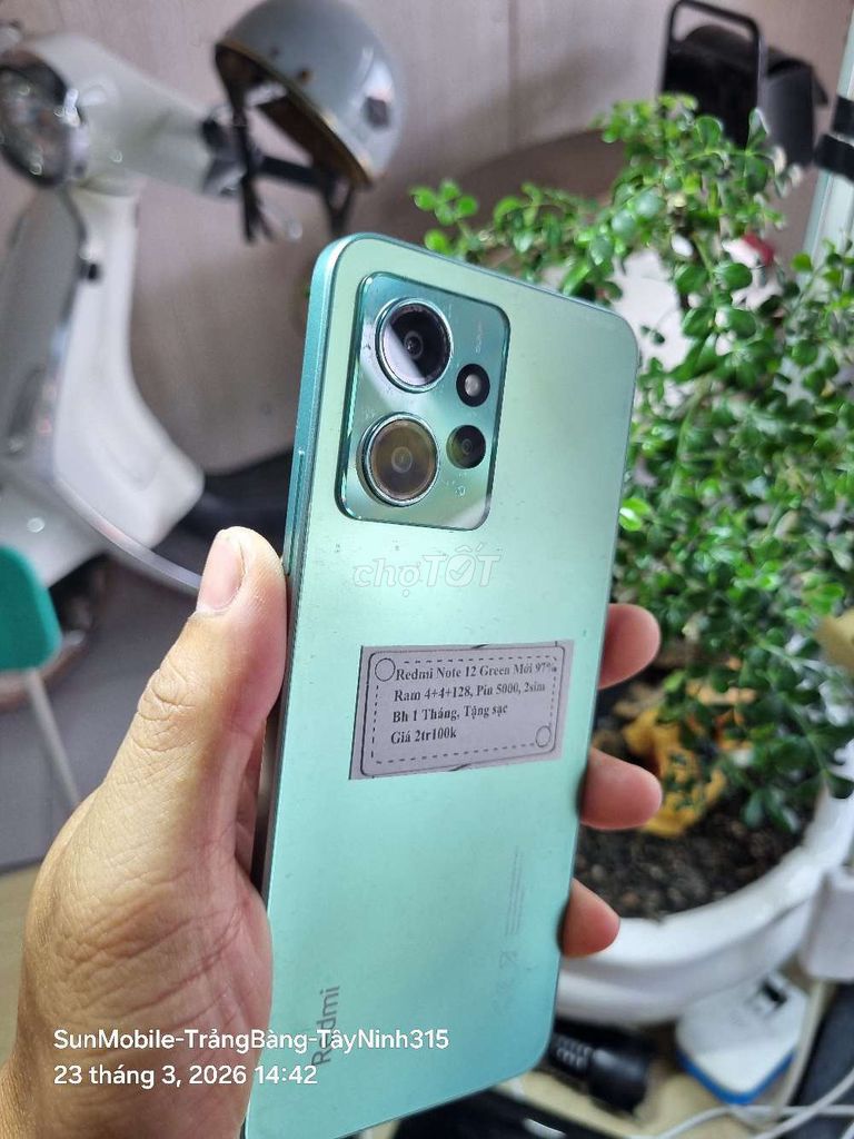 Redmi Note 12 R4+4+128GB Xanh lá Pin5000. Mua bán Điện thoại tại Huyện Trảng Bàng Tây Ninh được đăng bởi Sun Mobile Shop Điện Thoại Trảng Bàng Tây Ninh 01 hình 1