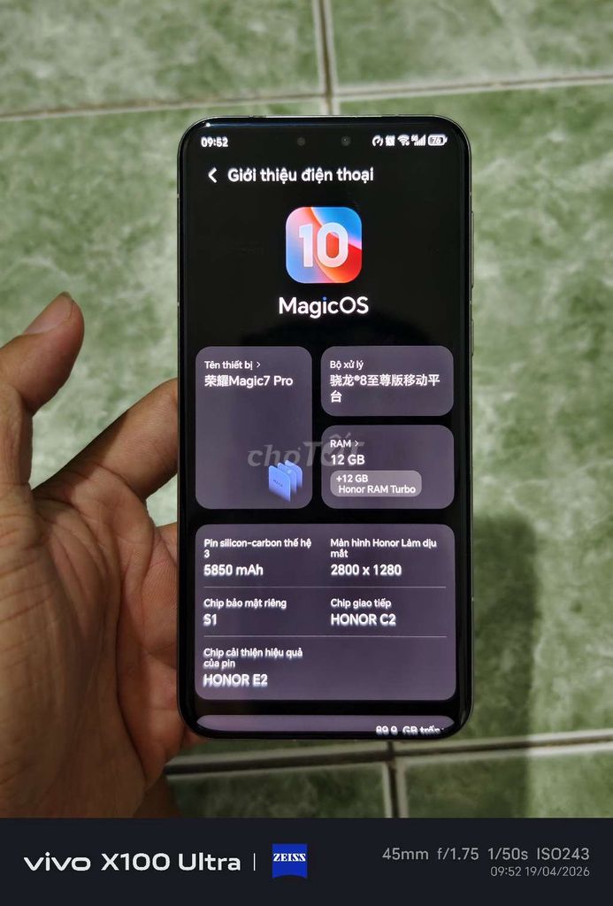 Honor Magic 7 Pro 256GB Xám 98%. Mua bán Điện thoại tại Quận Ninh Kiều Cần Thơ được đăng bởi ajen dang hình 1