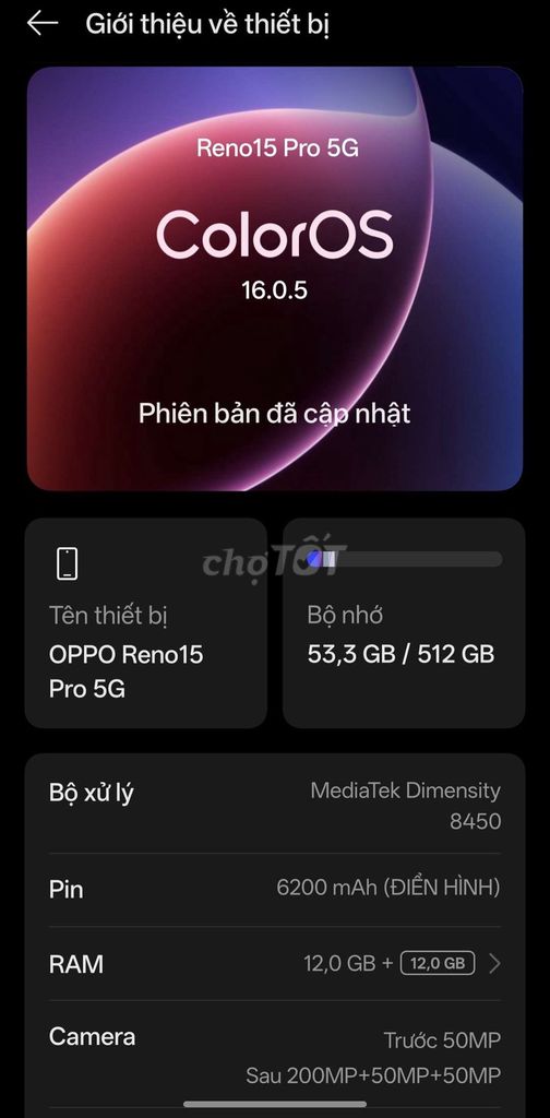 OPPO Reno 15 Pro 5G 512GB Xanh 99%. Mua bán Điện thoại tại Quận Bình Tân Tp Hồ Chí Minh được đăng bởi Tai Tran hình 1