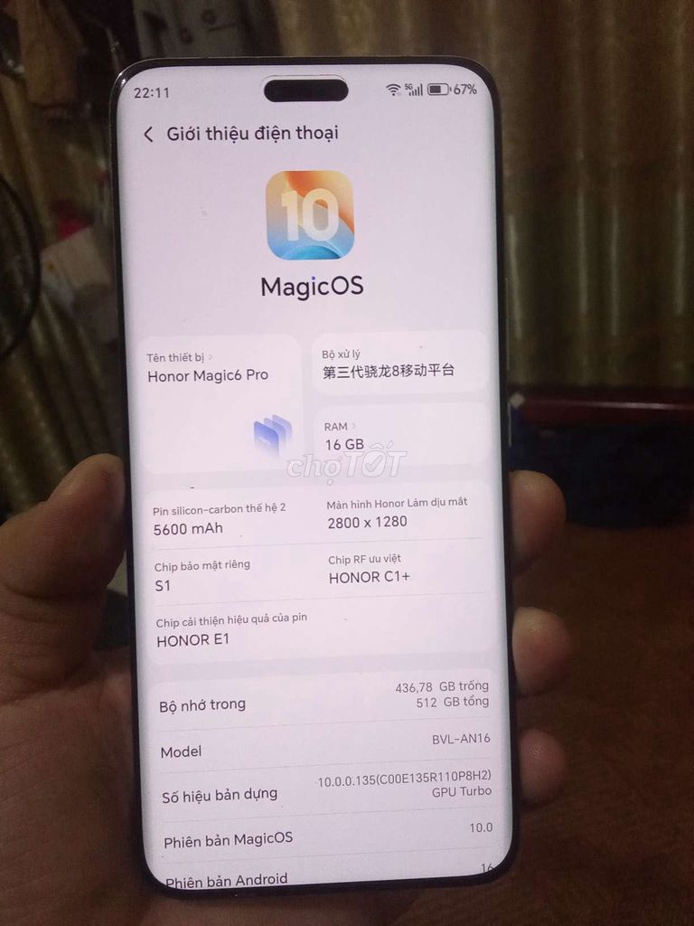 Honor Magic 6 Pro 512GB. Mua bán Điện thoại tại Huyện Yên Phong Bắc Ninh được đăng bởi Linh Ánh Khoa hình 1