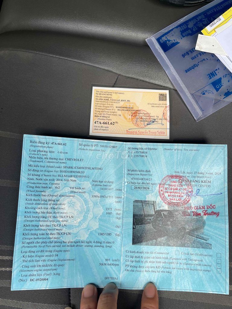 Chevrolet Spark 2014 LS 1.0 - 78000 km. Mua bán Ô tô tại Thành phố Buôn Ma Thuột Đắk Lắk được đăng bởi Tạ Quang Dũng hình 6