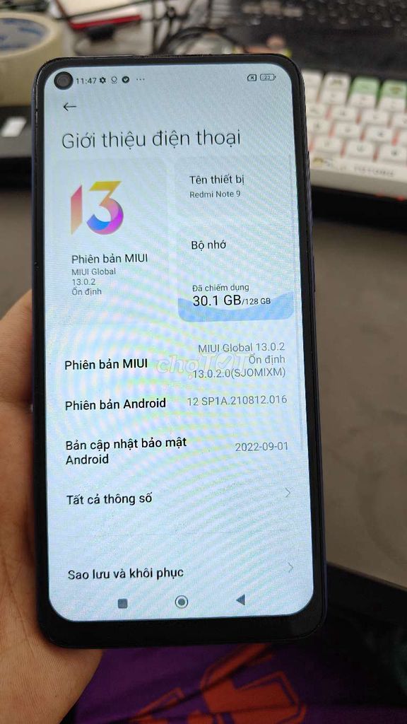 Xiaomi Redmi Note 9 128GB Xanh. Mua bán Điện thoại tại Thành phố Thủ Đức Tp Hồ Chí Minh được đăng bởi Điện Thoại Giá Tốt hình 1