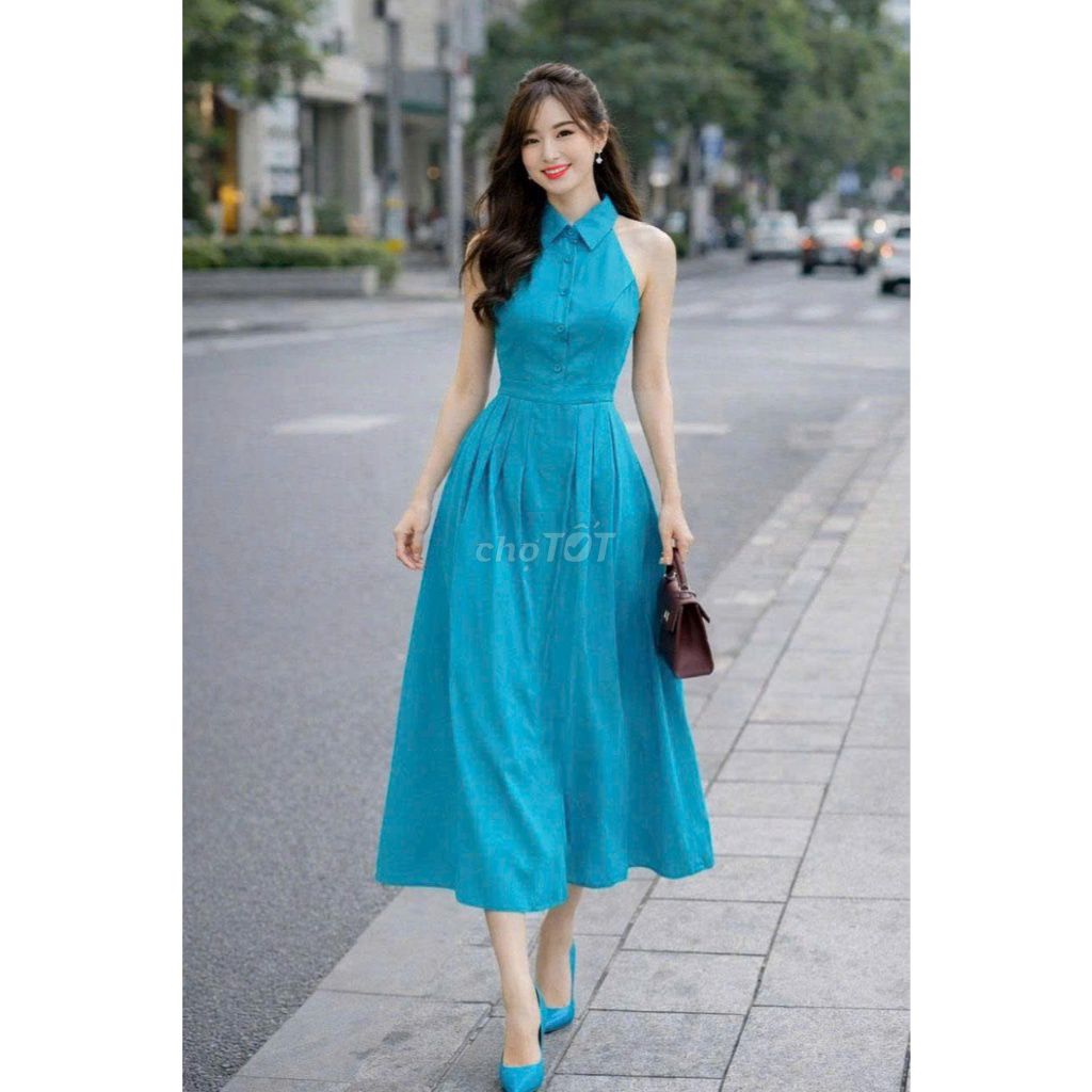 Đầm nữ cổ sơ mi sát nách. Mua bán Quần áo tại Quận Bình Tân Tp Hồ Chí Minh được đăng bởi dolequyen hình 1