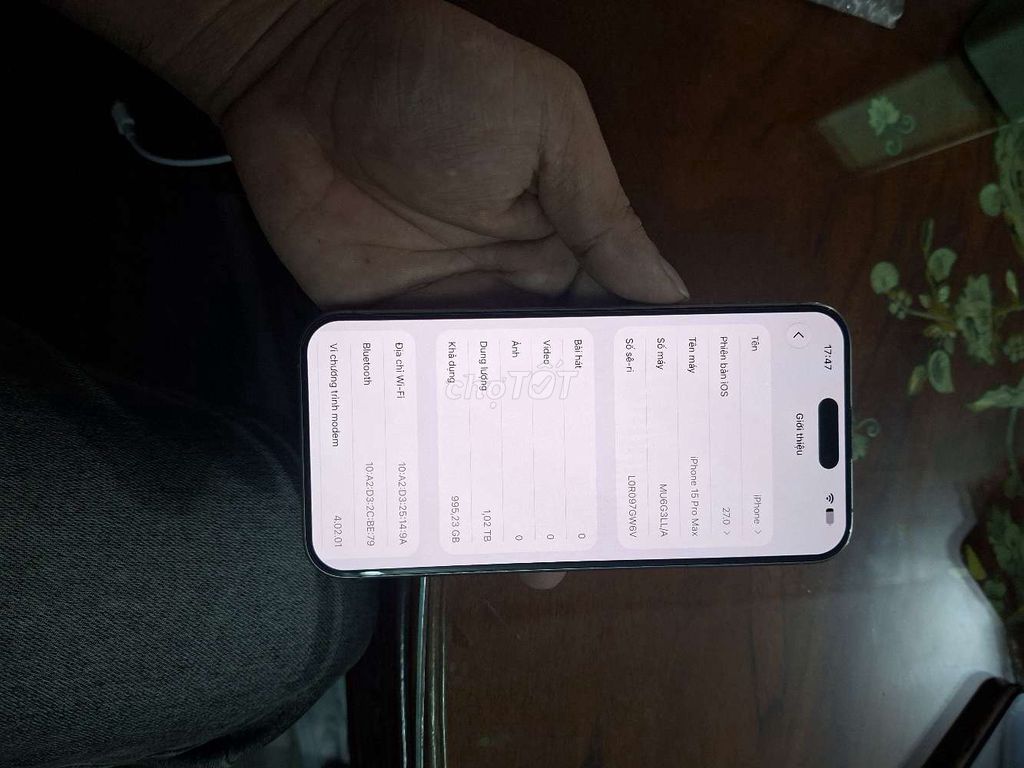 IPhone 15 Promax natural 1000GB quốc tế. Mua bán Điện thoại tại Quận Bình Tân Tp Hồ Chí Minh được đăng bởi V I N H hình 1