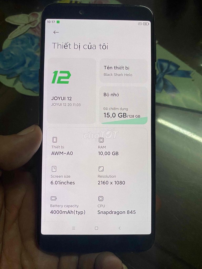 Xiaomi Black Shark Helo 10GB/128GB Đen. Mua bán Điện thoại tại Thành phố Thủ Đức Tp Hồ Chí Minh được đăng bởi ThanhThan Tran hình 1