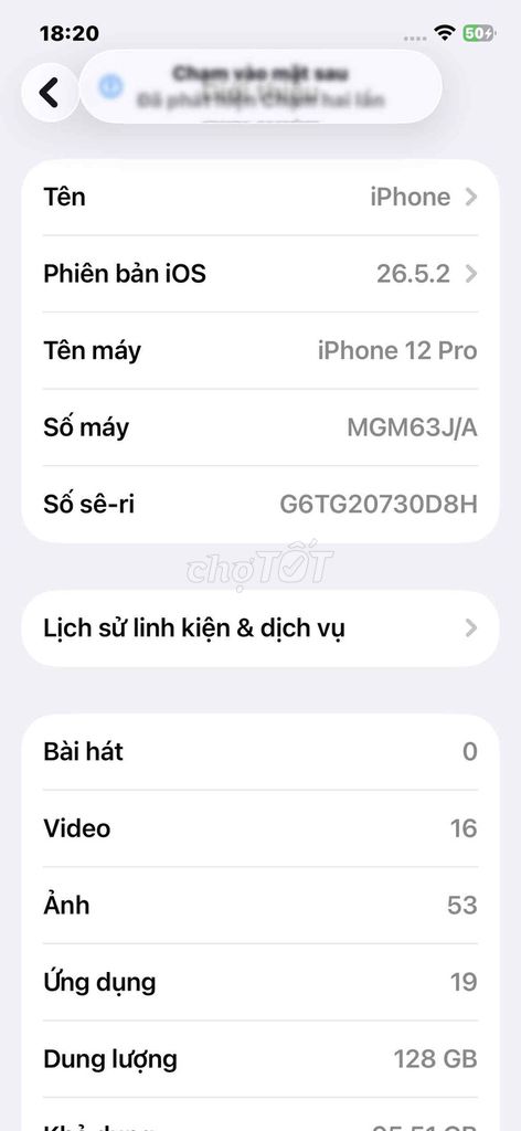 Apple iPhone 12 Pro Trắng. Mua bán Điện thoại tại Huyện Gò Dầu Tây Ninh được đăng bởi Thanh Phong hình 1