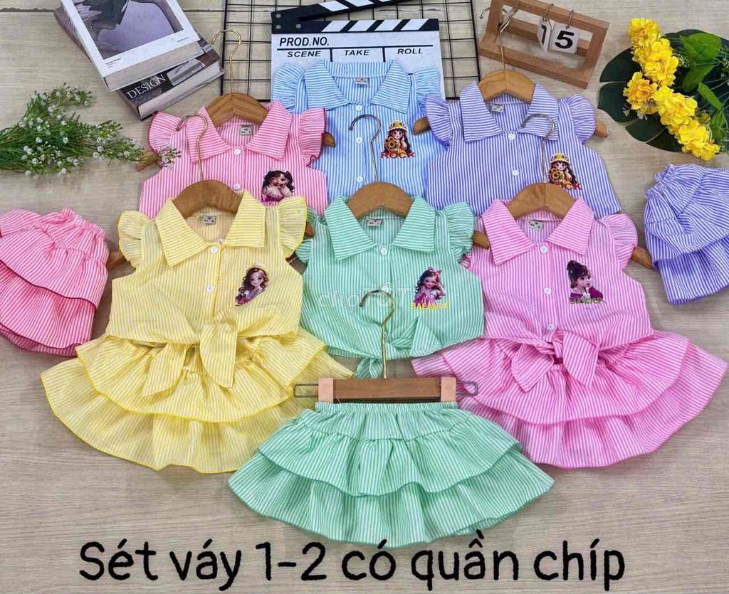 #Sét hè sơ mi kiểu chân váy tầng cho bé gái (sz 8k. Mua bán Mẹ và bé tại Quận Hải An Hải Phòng được đăng bởi Nguyễn Thị Lệ  hình 1