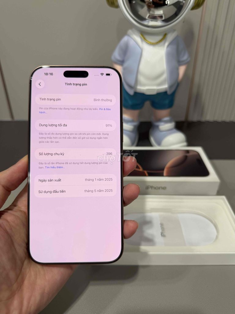 iPhone 16 Pro Max 256GB VN, zin 100%, mới 99,99%. Mua bán Điện thoại tại Thành phố Biên Hòa Đồng Nai được đăng bởi Nhân hình 1