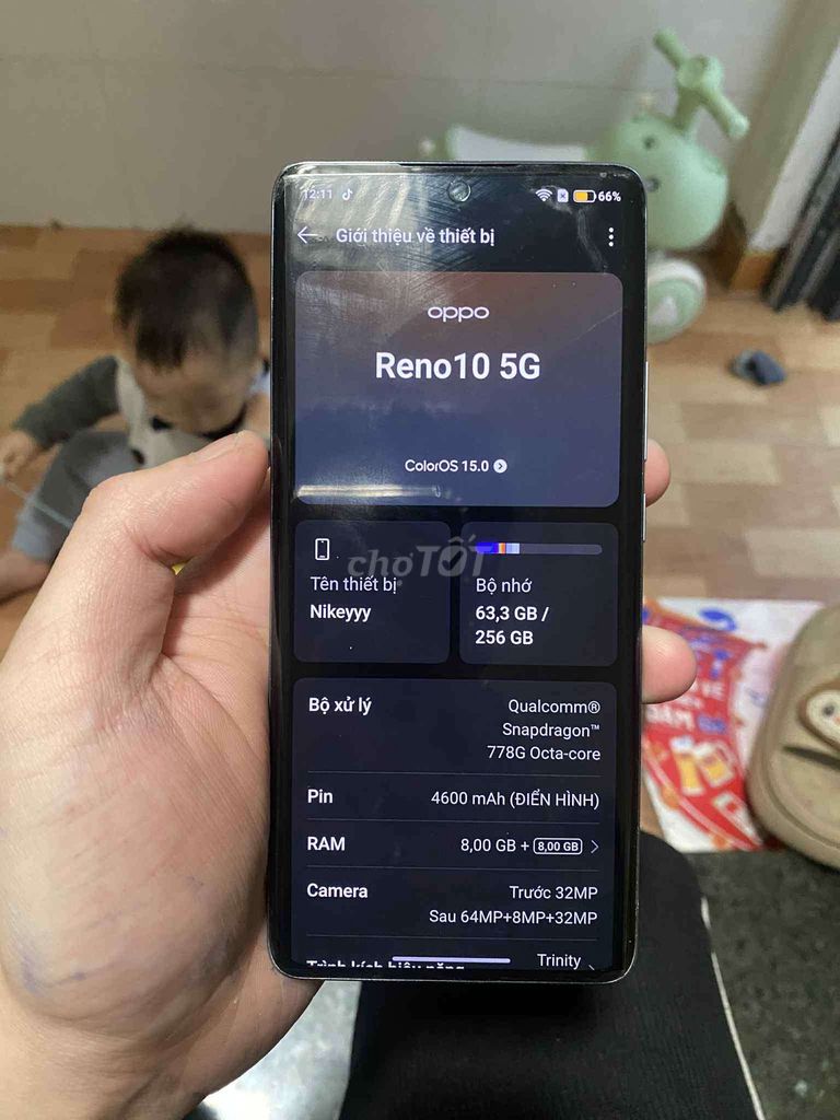 Oppo Reno 10 5G 8/256GB Xanh. Mua bán Điện thoại tại Quận Tây Hồ Hà Nội được đăng bởi Lam pino hình 1