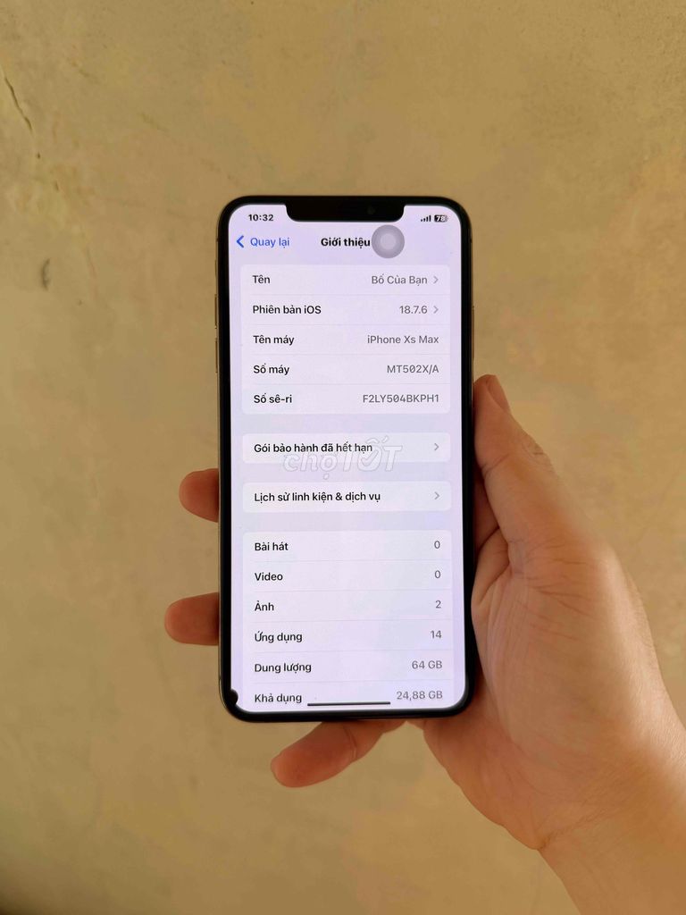 Apple iPhone Xs Max 64GB Vàng Đã dùng. Mua bán Điện thoại tại Quận Lê Chân Hải Phòng được đăng bởi Vũ Đức Anh hình 1