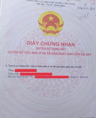Bán nhà Quận 12 đường Tô Ngọc Vân giá 790tr. Mua bán nhà ở tại Quận 12 Tp Hồ Chí Minh được đăng bởi Phúc