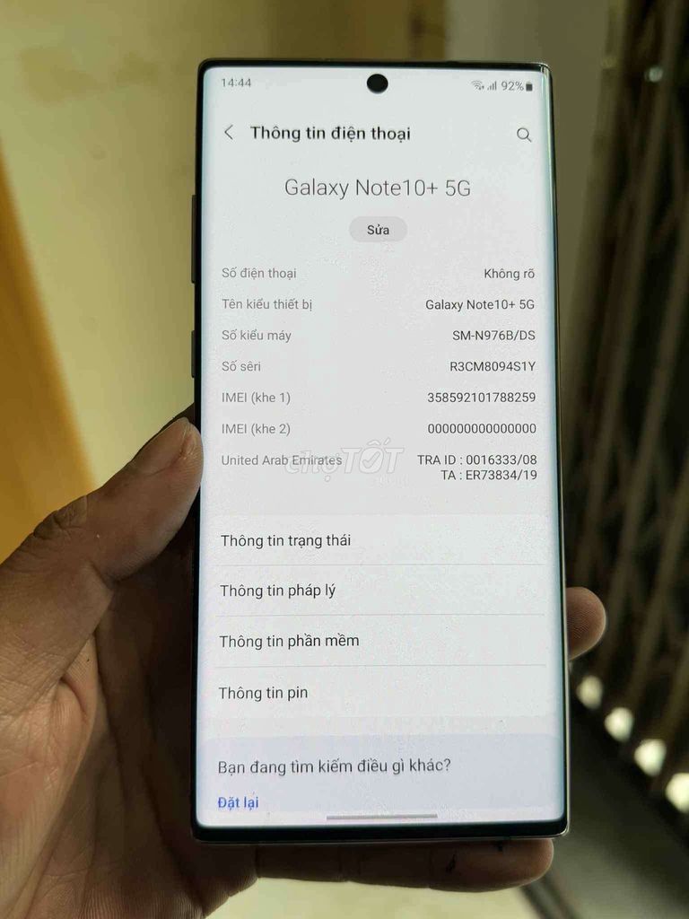 Samsung Galaxy Note 10+ 5G 256GB Đen. Mua bán Điện thoại tại Huyện Yên Mô Ninh Bình được đăng bởi Mạnh Tâm hình 1