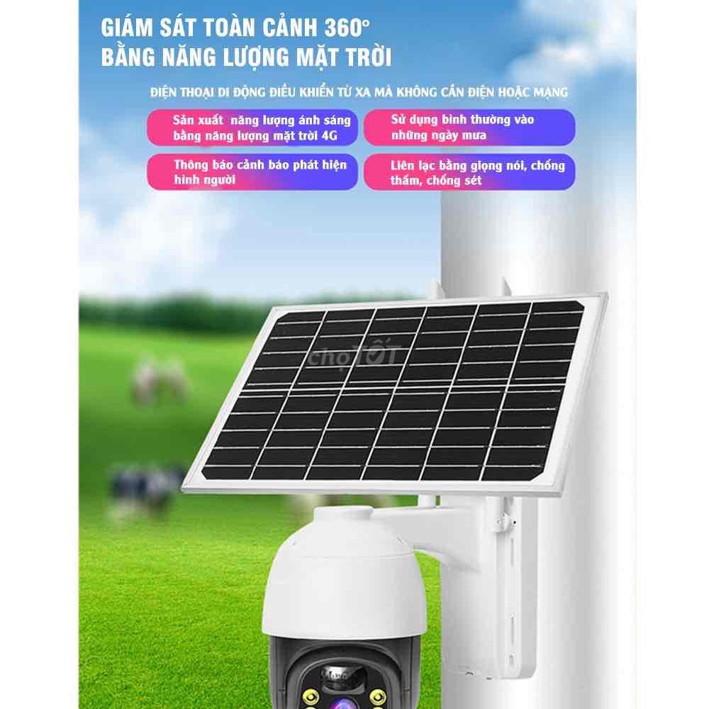 Camera Năng Lượng Mặt Trời 1080P HD 4G WiFi Đôi Ng