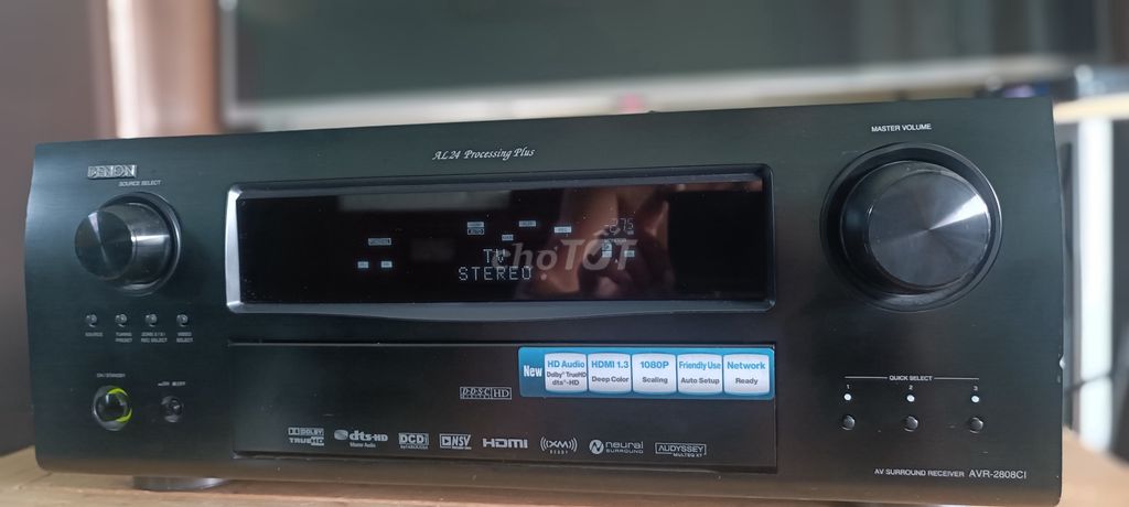 Denon 2808ci bộ xử lý âm thanh 24 bit+, có pre out