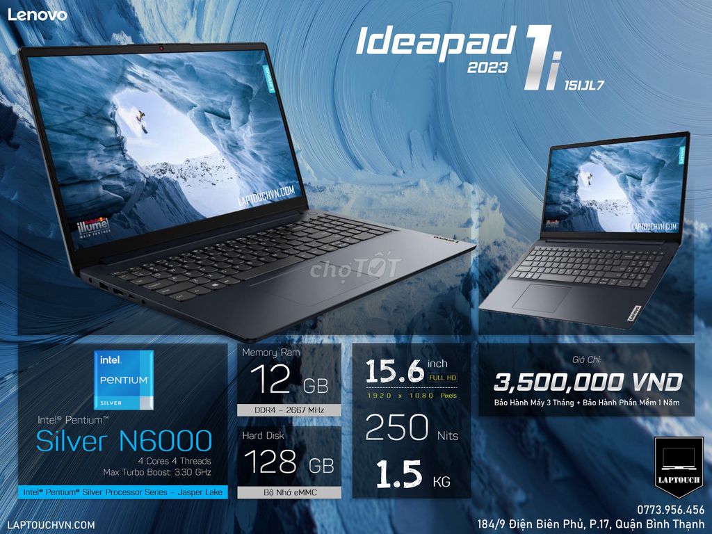 Lenovo Ideapad 1i 2023 15IJL7. Mua bán Laptop tại Quận Bình Thạnh Tp Hồ Chí Minh được đăng bởi Cửa Hàng Máy Tính Laptouch VN hình 1