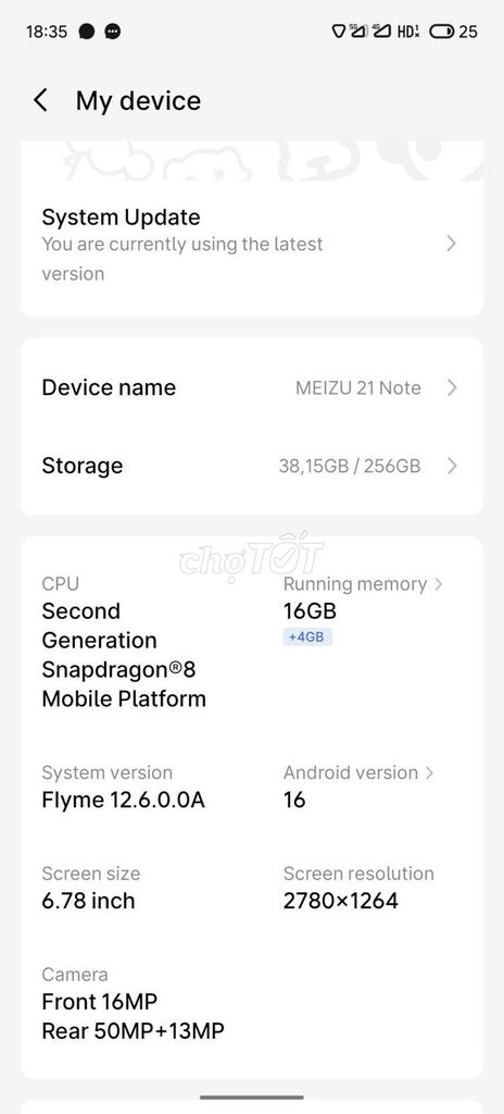 Meizu 21 Note 16GB/256GB. Mua bán Điện thoại tại Quận Bắc Từ Liêm Hà Nội được đăng bởi mạnh nam hình 1