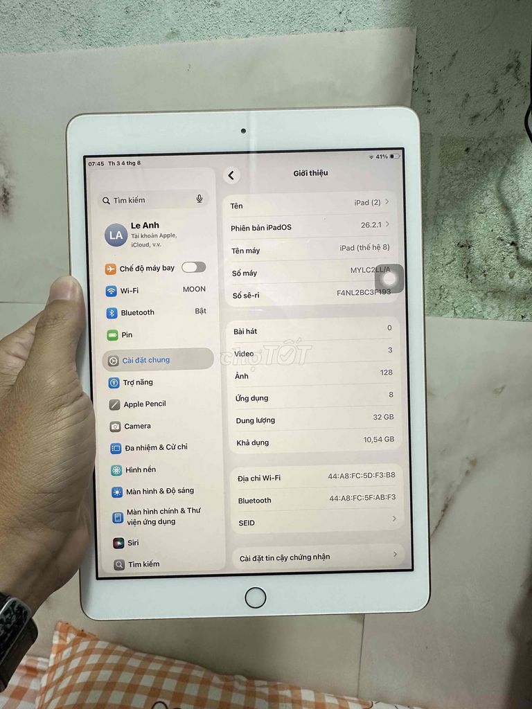 Apple iPad Gen 8 32GB Wifi Vàng hồng. Mua bán Máy tính bảng tại Quận 4 Tp Hồ Chí Minh được đăng bởi bảo hình 1