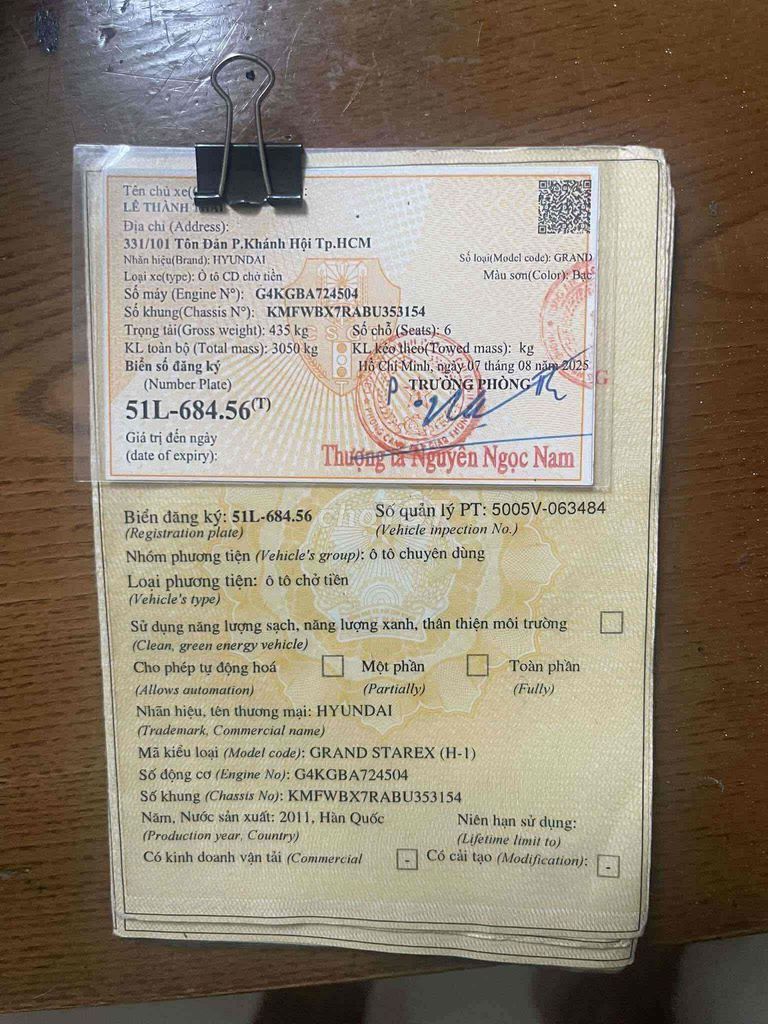 Hyundai Starex 2011 2.5D MT - 130000 km. Mua bán Ô tô tại Quận 7 Tp Hồ Chí Minh được đăng bởi Lethai hình 12