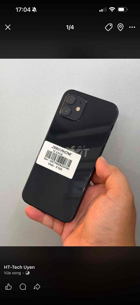 Apple iPhone 12 64GB Đen Việt Nam. Mua bán Điện thoại tại Thành phố Biên Hòa Đồng Nai được đăng bởi Uyên Phạm hình 1