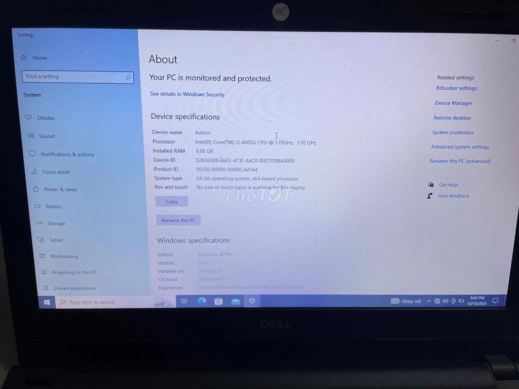 laptop Dell Inspiron 14 344. Mua bán Laptop tại Quận 1 Tp Hồ Chí Minh được đăng bởi Uyen Bui hình 1