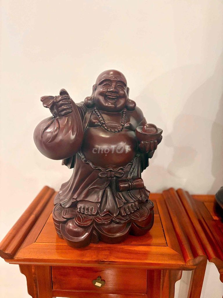 Tượng Phật Di Lặc Gỗ Nâu 40cm. Mua bán Đồ sưu tầm, đồ cổ tại Thị xã Tân Uyên Bình Dương được đăng bởi Nguyetnga Tran hình 1